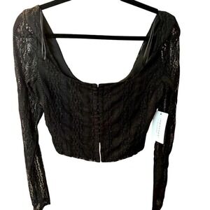 NWT, Mable/American Threads Lace Corset Crop Top, Medium‎